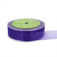 1 Inch Soft Shimmer Blue/Purple Sheer Ribbon With Cut Edge