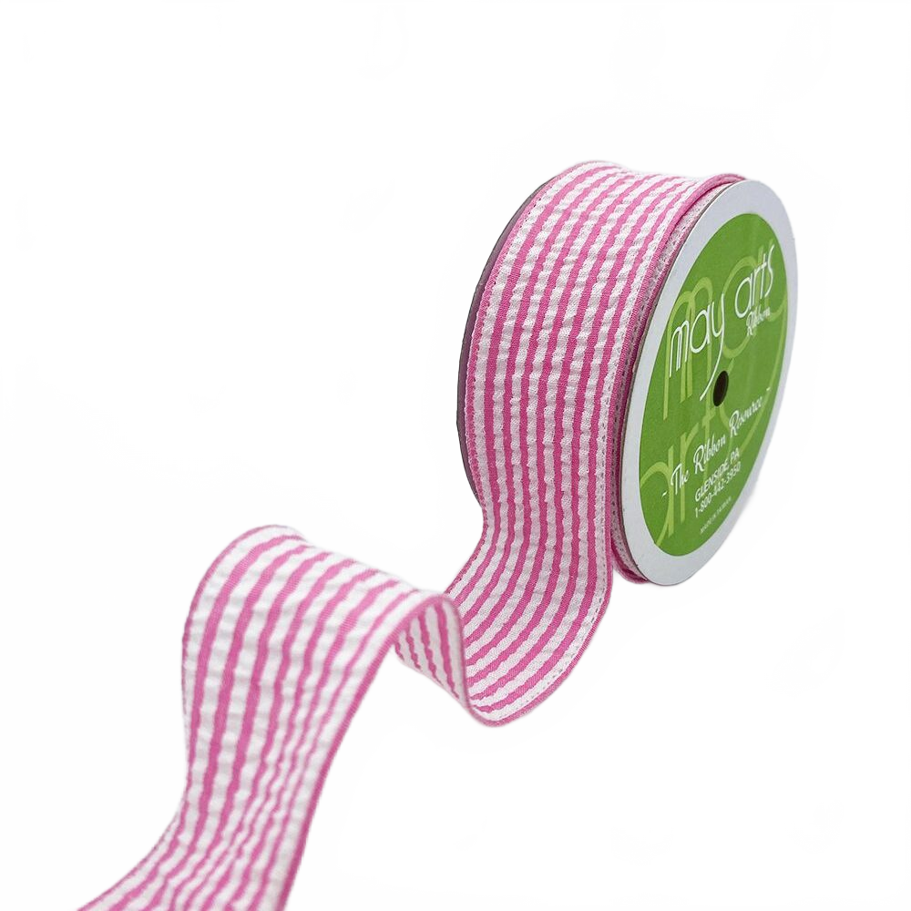 1.5″ Traditional Seersucker Pink Ribbon