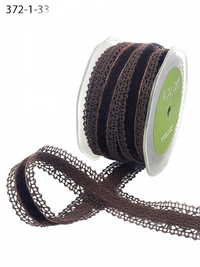 1 Inch Crochet With Brown/Brown Velvet Center Ribbon