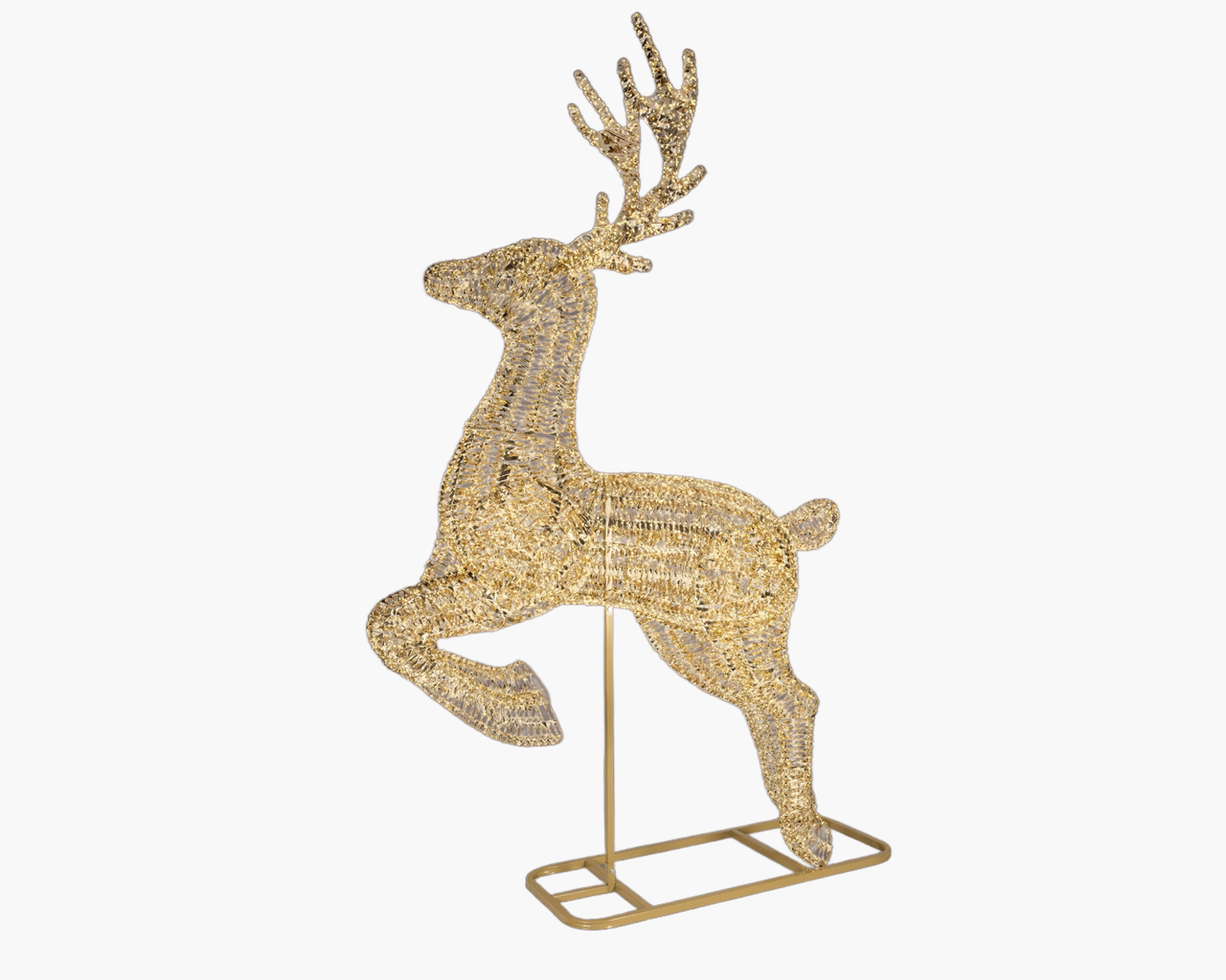 11 FT Gold Reindeer Micro Warm White LED