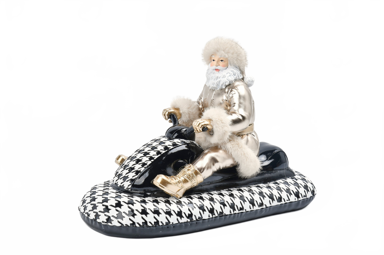Santa Riding Snowmobile