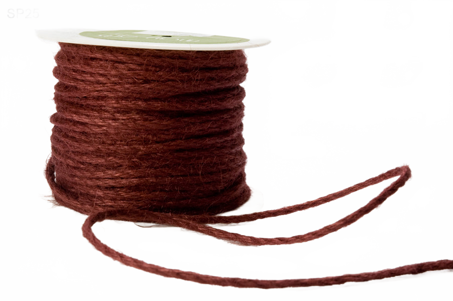 1/8 Inch 100% Jute Marsala Burlap Twisted Rope Cord Ribbon