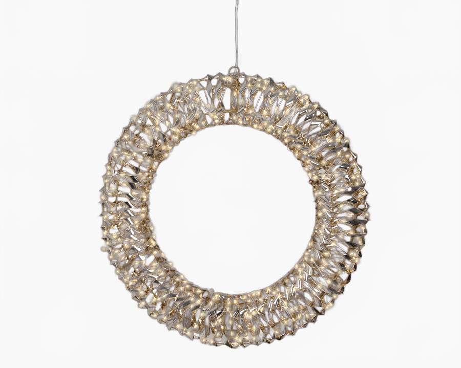 1.7 FT 600 Micro LED Warm White Gold Wreath