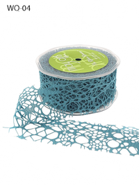 2 Inch Webbed Teal Ribbon With Cut Edge