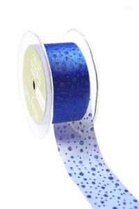 1.5 Inch Sheer Glitter Dot Ribbon With Cut Edge