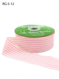 1.5 Inch Woven Light Pink/Ivory Stripes Grosgrain Stripe Ribbon With Woven Edge