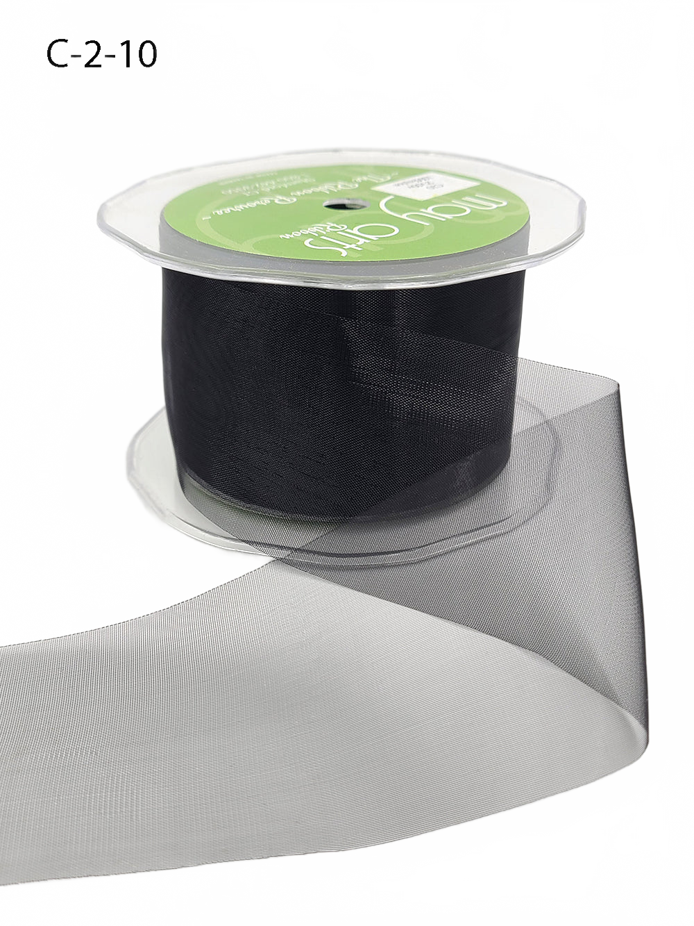 2 Inch Soft Shimmer Black Organza Ribbon