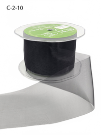 2 Inch Soft Shimmer Black Organza Ribbon