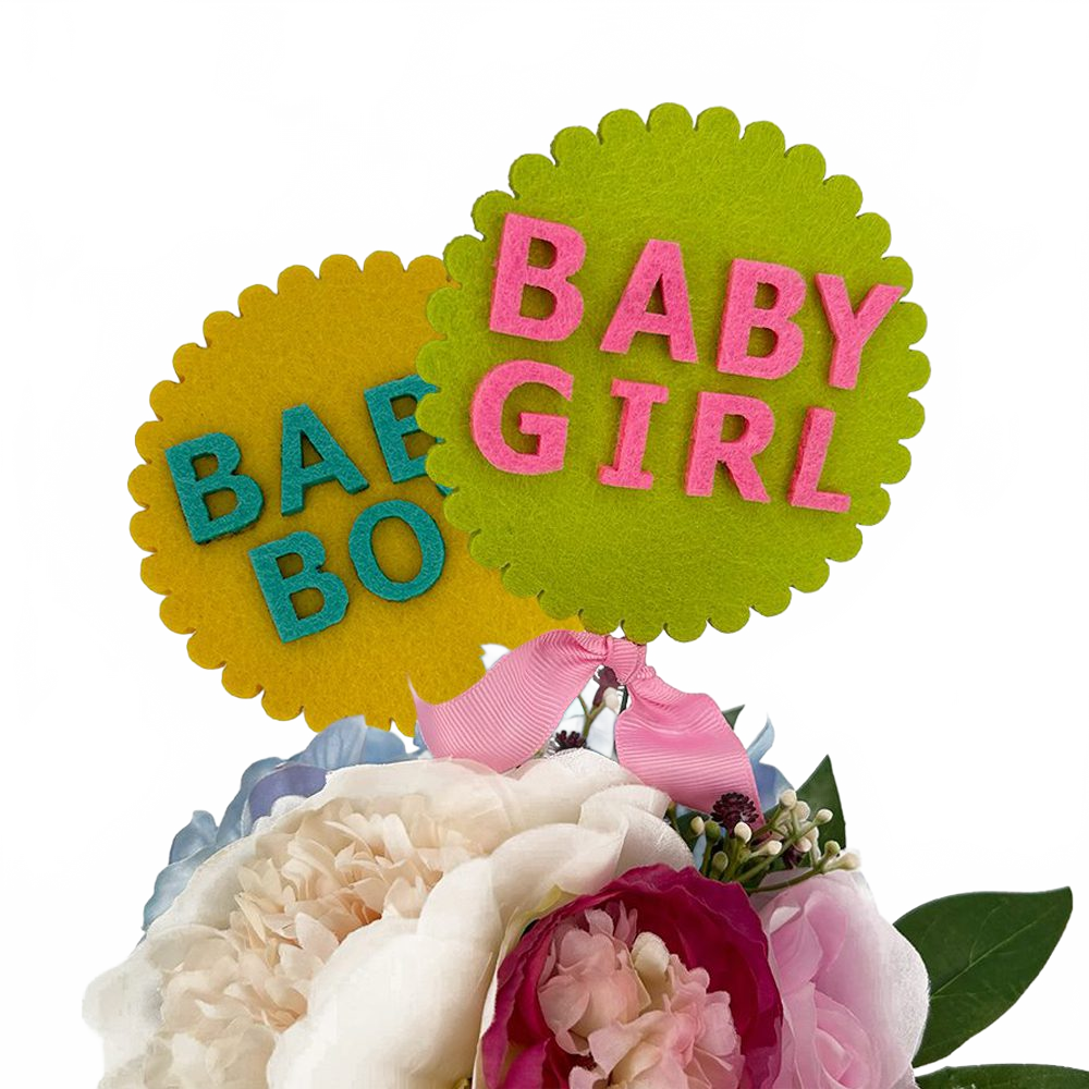 24 Piece Baby Welcome Floral Accent Picks