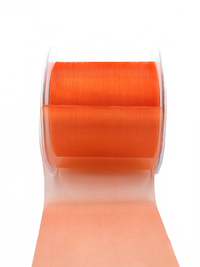 3 Inch Soft Shimmer Orange Sheer Ribbon With Cut Edge