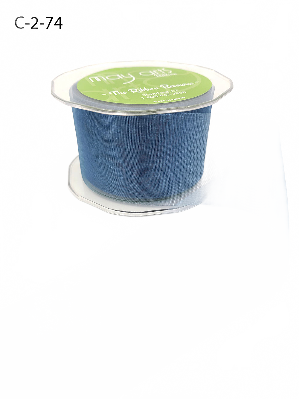 2 Inch Soft Shimmer Slate Blue Organza Ribbon