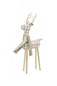 Sm. Deer With Houndstooth Print