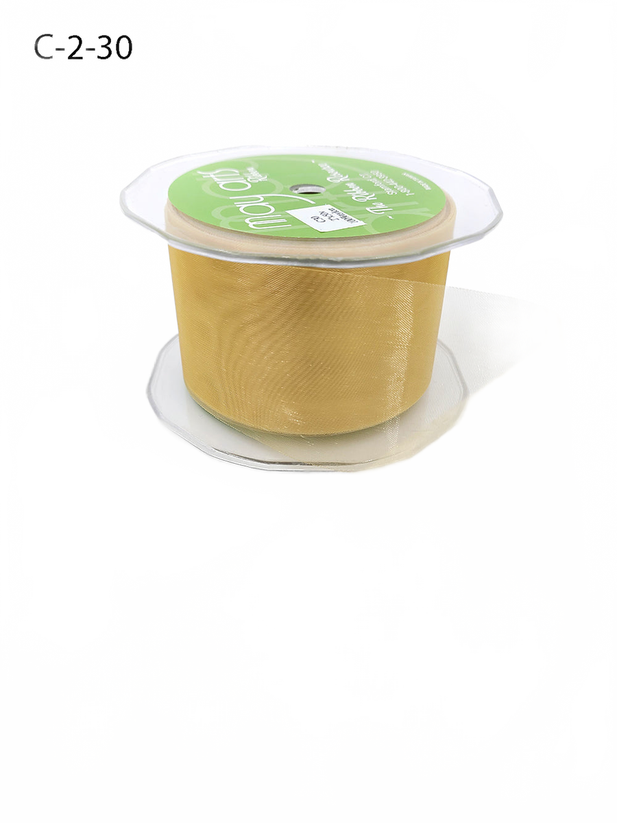 2 Inch Soft Shimmer Gold Organza Ribbon