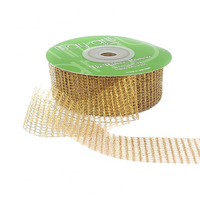 1 Inch Loose Weave Copper Metallic Knit Net Ribbon