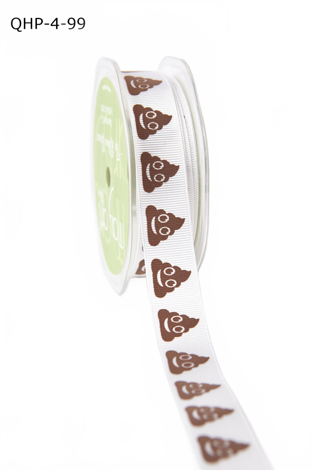 3/4 Inch Grosgrain Emoji Print Ribbon With Woven Edge