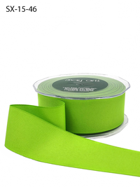 ~1.5 Inch Heavy-Weight (Higher Thread Count) Classic Parrot Green Grosgrain Ribbon With Woven Edge