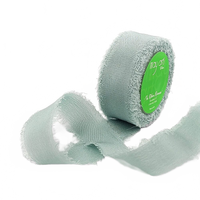5/8 Inch 100% Silk Jadeite Crepe With Frayed Edge (Non-Dyed And Hand-Dyed)