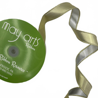 1 Inch Reversible Gold/Silver Metallic Ribbon With Wired Edge