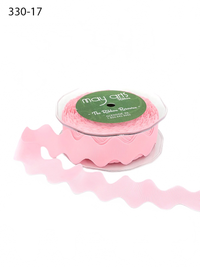 1 Inch Ric Rac Pink Ribbon With Cut Edge