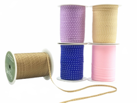 1/8 Inch Solid Stitched Center Ribbon With Woven Edge