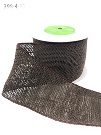 4 Inch Classic 100% Jute Brown Burlap Loose Weave Ribbon With Wired Edge
