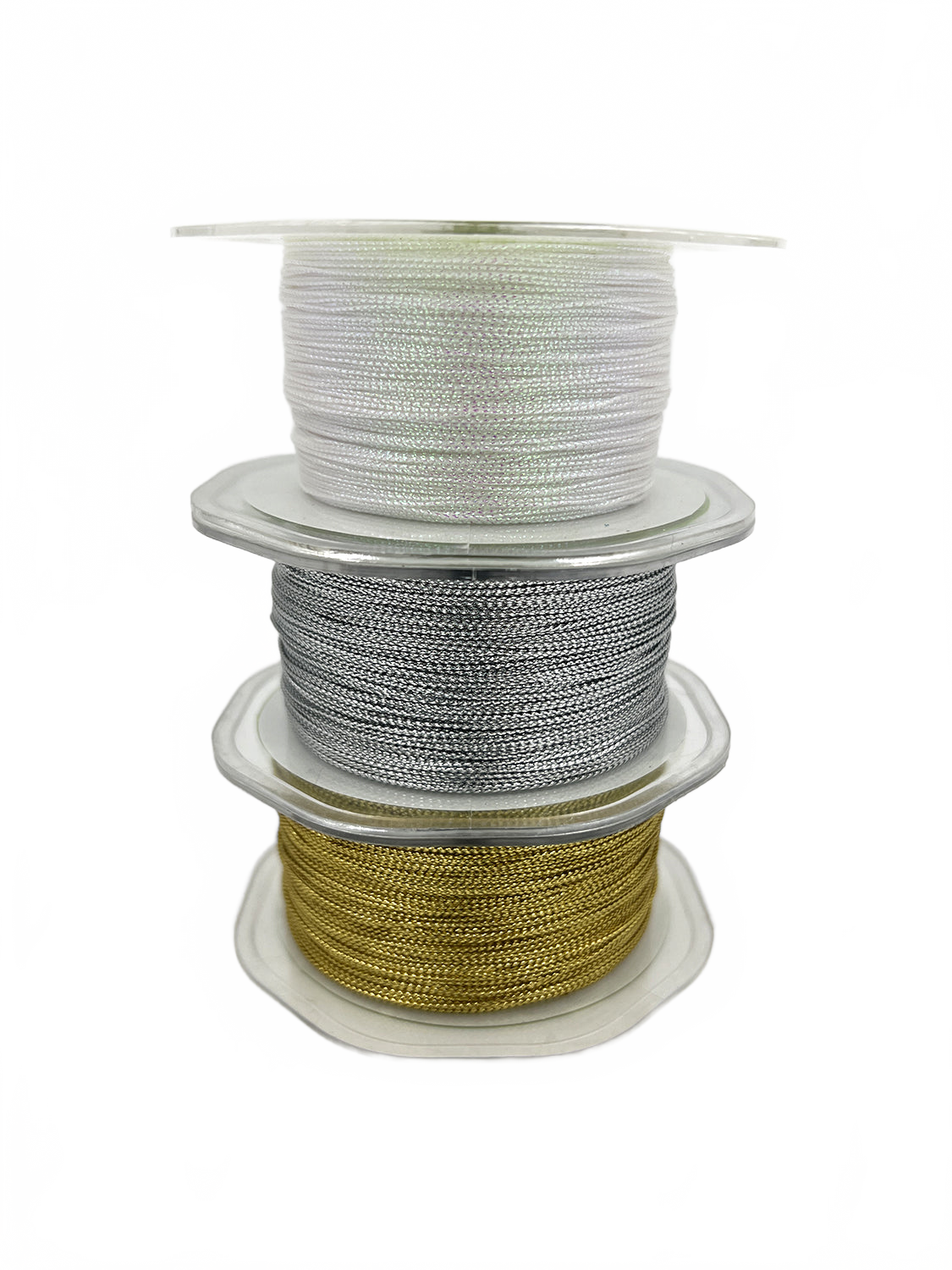 1 Millimeter Iridescent White Metallic String Cord Ribbon