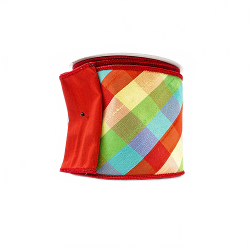 Ribbon Check Plaid Red, Blue, Green,And Yellow