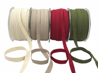 3/8 Inch 100% Cotton Classic Medium Weight Twill Ribbon With Woven Edge