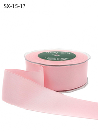 ~1.5 Inch Heavy-Weight (Higher Thread Count) Classic Light Pink Grosgrain Ribbon With Woven Edge