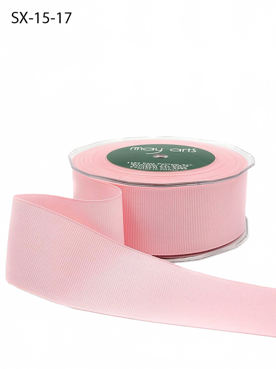 ~1.5 Inch Heavy-Weight (Higher Thread Count) Classic Light Pink Grosgrain Ribbon With Woven Edge