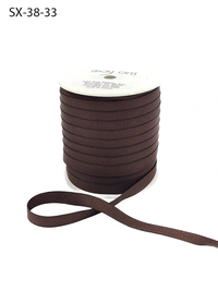 3/8 Inch Heavy-Weight (Higher Thread Count) Classic Brown Grosgrain Ribbon With Woven Edge