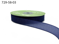 ~5/8 Inch Semi-Sheer Shimmer Woven Navy Ribbon