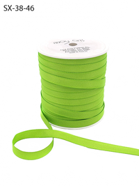 3/8 Inch Heavy-Weight (Higher Thread Count) Classic Parrot Green Grosgrain Ribbon With Woven Edge