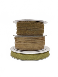 ½ Inch Semi-Sheer Metallic Gold Ribbon