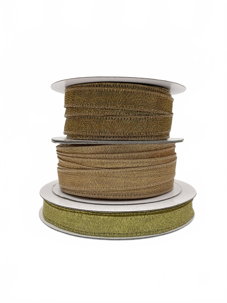 ½ Inch Semi-Sheer Metallic Gold Ribbon