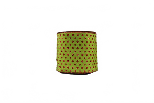 Ribbon Polka Dots 4X10 Lime/Red