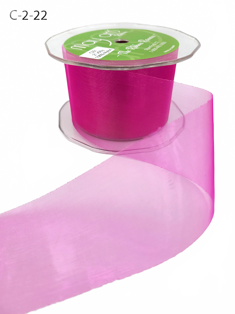 2 Inch Soft Shimmer Fuchsia Organza Ribbon