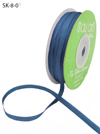 1/8 Inch 100% Hand-Dyed Marine Silk Ribbon With Woven Edge