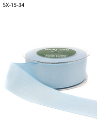 ~1.5 Inch Heavy-Weight (Higher Thread Count) Classic Light Blue Grosgrain Ribbon With Woven Edge