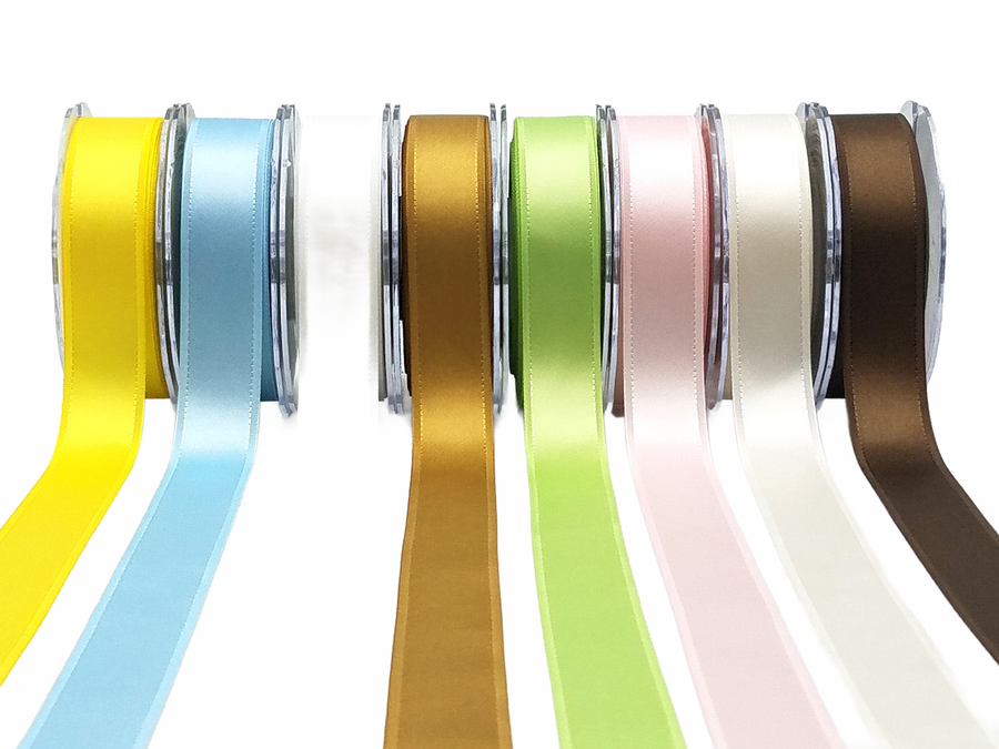 1 Inch Satin Ribbon With Woven Grosgrain Edge
