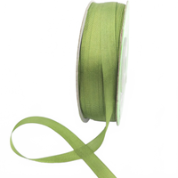 100% Hand-Dyed 1/4 Inch Olive Silk Ribbon With Woven Edge
