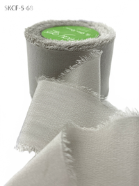 1.25 Inch 100% Silk Light Grey Crepe With Frayed Edge (Non-Dyed And Hand-Dyed)