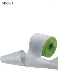 2 Inch 100% Hand-Dyed Grey Silk Ribbon With Woven Edge