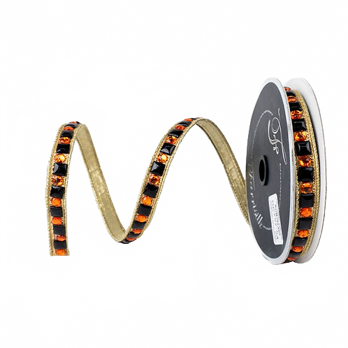 Ribbon 0.75" Halloween Garland Orange And Black