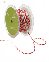 1/4 Inch Christmas Twisted Rope Cord Red/White Ribbon
