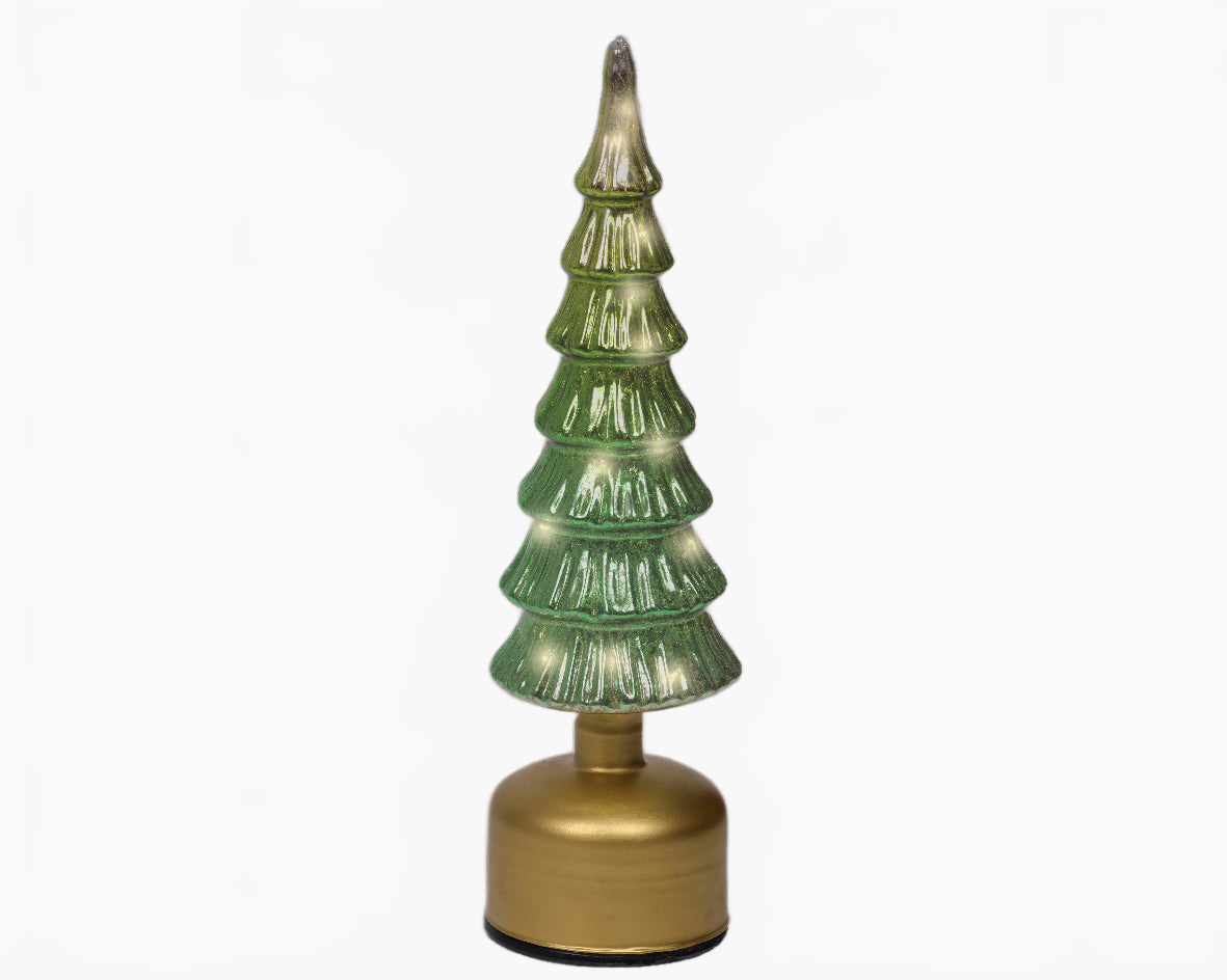 13" Micro LED Green Rotating Tree Battery Operated