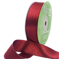 1 Inch Single Sided Sleek Ripple Tape Burgundy Ribbon With Woven Edge