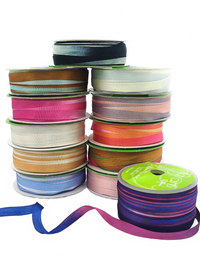 1/4 Inch 100% Hand-Dyed Variegated (Multi-Color) Silk Ribbon With Woven Edge