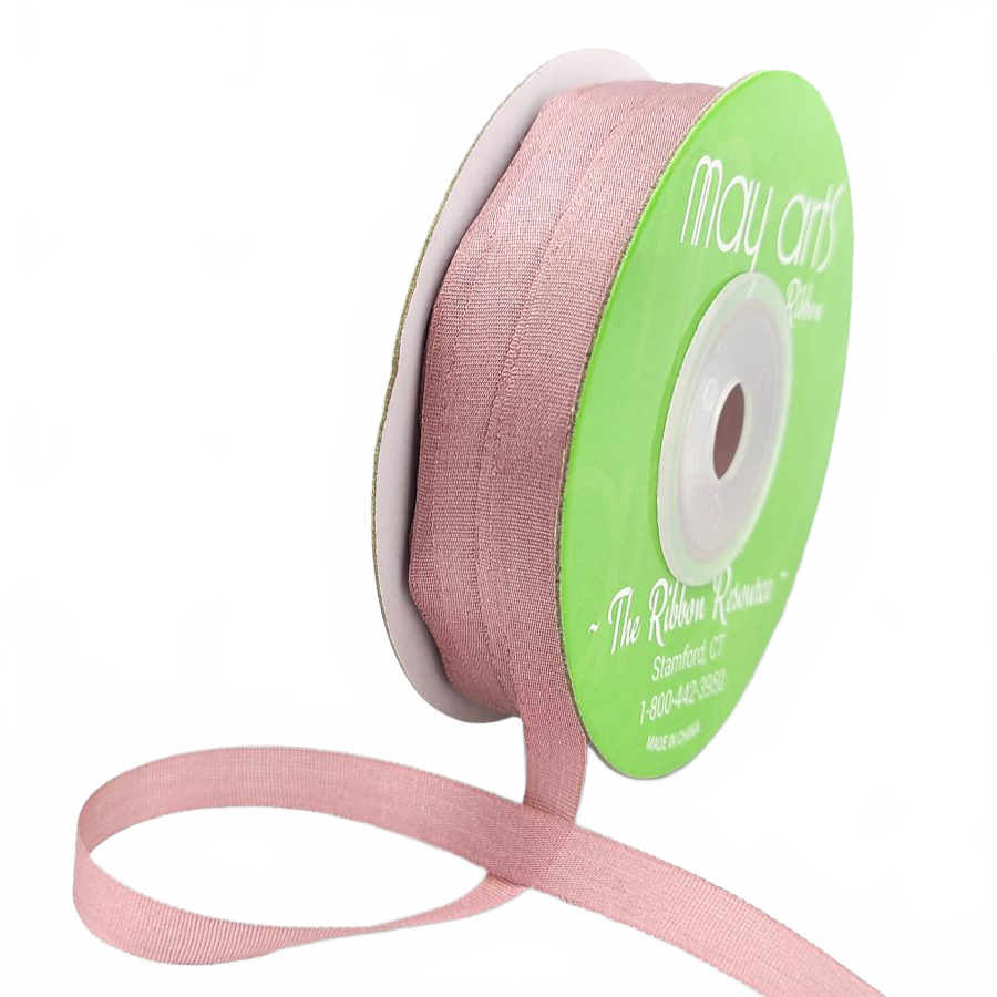 100% Hand-Dyed 1/4 Inch Woodrose Silk Ribbon With Woven Edge