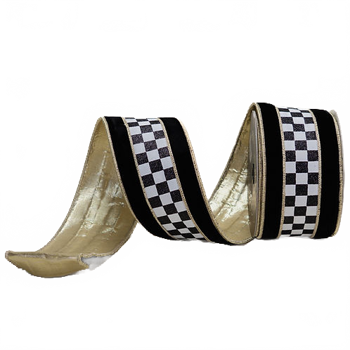 Ribbon 4" Checks On Velvet